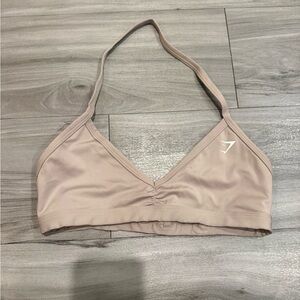 Gymshark Minimal Halter Sports Bra - Beige